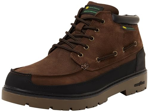 Skechers Caldwell CutlerStivaletti Uomo, Pelle sintetica color cioccolato, 44 EU