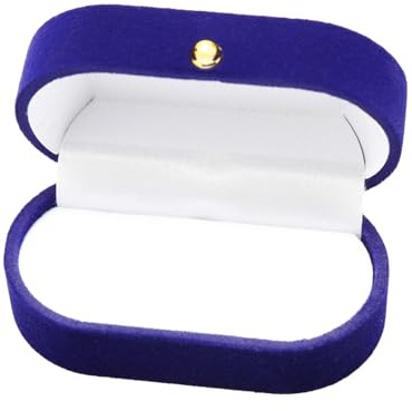 Bojueshaw Oval Velvet Ring Box,Elegant Double Slots Ring Holder,Soft Lined Jewelry Gift Box for Engagement,Proposal & Anniversary