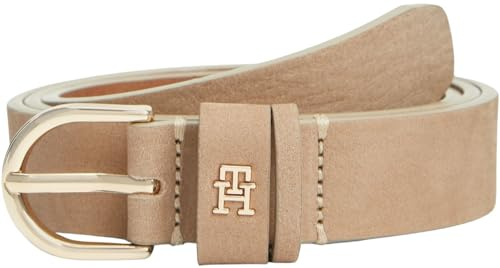 Tommy Hilfiger Damen Gürtel Essential Effortless 2,5 cm aus Leder, Beige (Clayed Pebble), 110 cm