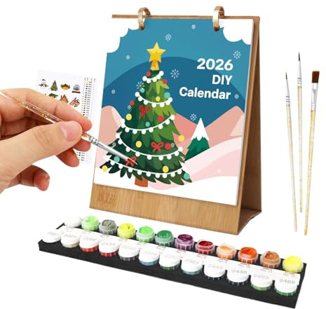 Kalender 2026-2026 Mal-Adventskalender Tischkalender - Bastelbedarf Mal-Utensilien Für Dekoration Kinder Jugendliche Lehrer Zuhause