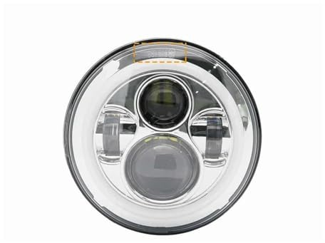 Faro Delantero Luz De Motocicleta para Electra para Glide para Softail para Fat Boy para Touring Faro LED 7 Pulgadas con Faros Antiniebla 4,5 Pulgadas Moto Faro(Chrome Headlight 1)