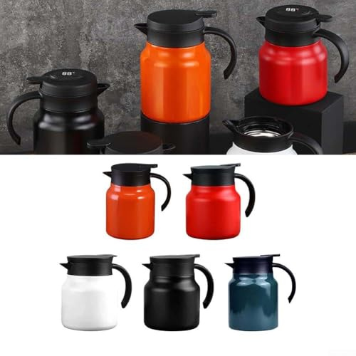 Tetera de acero inoxidable, 800 ml de gran capacidad para preparar té en el hogar, la oficina y al aire libre (naranja)