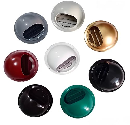 Prise D’air Sphérique Grille 80mm-300mm Sortie D’air Murale Ronde En INOX 304 Hotte, Grille D'aération En Acier Inoxydable, Pour Garage Maisons Bureau(Noir,160mm)