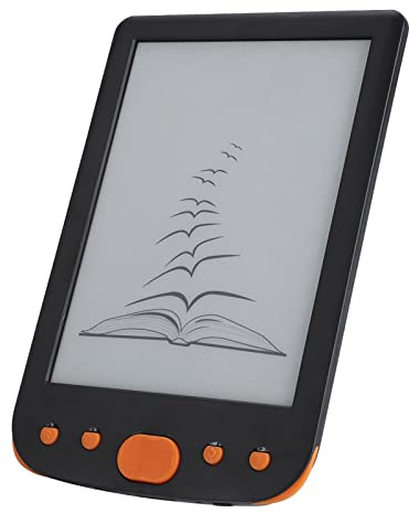 KIMISS Lecteur de Livres électroniques Portable 6 Pouces avec Stockage 8G et Prise en Charge de la Carte TF pour Une Lecture en Déplacement - Écran rétroéclairé Orange (Orange)