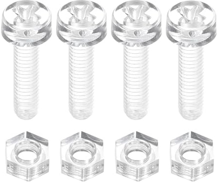 QUARKZMAN 100 Juego de Tornillos y Tuercas de Acrílico Transparente, M3 x 12mm Tornillos Phillips de Cabeza Redonda Transparentes con Tuerca Hexagonal, para Máquinas Equipo Electrónico