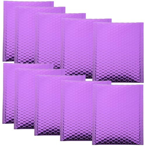 MAGICLULU 10pcs Purple Bubble Envelopes 18x23cm Thickened Aluminum Foil Padded Mailers Self-Seal Shipping Bags for Mobile Phone Cases Packaging and Parcel
