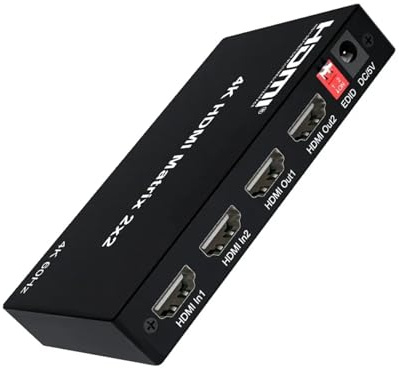 Switch video, 2.0 4K60hz 2x2 Matrix Estrattore Distributore video Switch Splitter per uffici domestici e data center