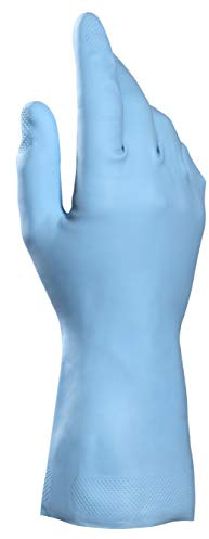 Vital 117 Natural Latex Cleaning Gloves Household, Washing up, Dishwashing, Oven, Window and Floor Cleaning Washable/Reusable Blue Size 6 (XS) (1 Pair)