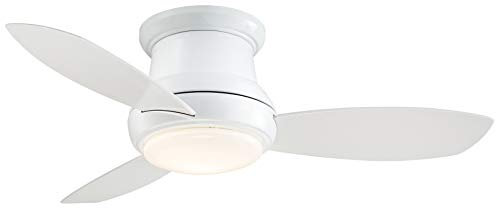 MINKA-AIRE F518L-WH, Concept II LED White Flush Mount 44 Ceiling Fan with Light & Remote Control