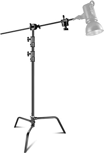 Neewer Support en C en acier 100% robuste,support de photographie professionnel avec bras d'extension de 108 cm,2 têtes de préhension et base de tortue pour Studio Monolight,Softbox,réflecteur