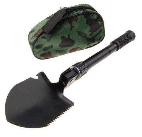 Zcsmg Portable Pliable en métal Pelle Pelle pour le camping (Noir)