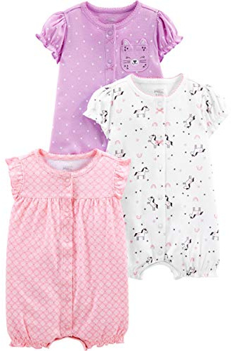 Simple Joys by Carter's Baby - Mädchen 3-pack Snap-up Rompers Strampler