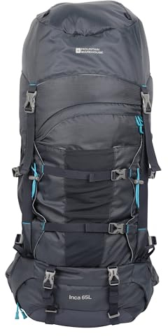 Mountain Warehouse Inca Extreme 65-l-Rucksack - robuster Ripstop-Rucksack, Brust-/Hüftriemen, Regenschutz - 77,5 cm x 34 cm x 25 cm - Für Festivals, Camping, Herbst