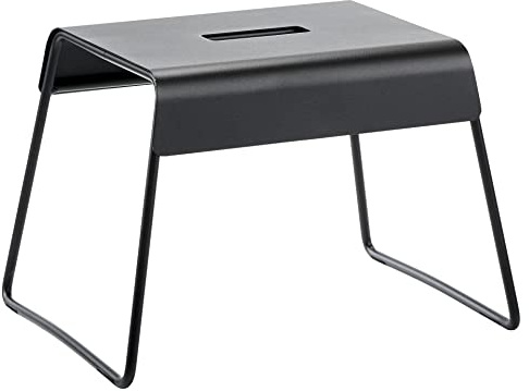 Zone Denmark A-Stool, stålpall, liten pall/stegpall för barn och vuxna, stegpall, halkskydd, 39 x 30 x 27,5 cm, svart