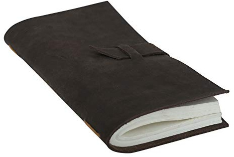 A5 Reisetagebuch - Handgefertigtes Lederjournal aus Recyceltem Baumwollpapier Travel Sketchbook - Bestes Geschenk für Männer & Frauen - 22x12 cm