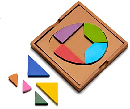 Natureich Montessori Puzzle Devinette Jouets en Bois Classic Games Apprendre Formes Maths Géométriques Garçons Filles de 3 Ans Jeu de Plateau Motricité d'apprentissage Educatif Jeux 36 Mois (Coloré)