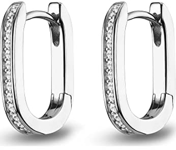 JETTE JETTE Damen-Creolen 925er Silber 28 Zirkonia