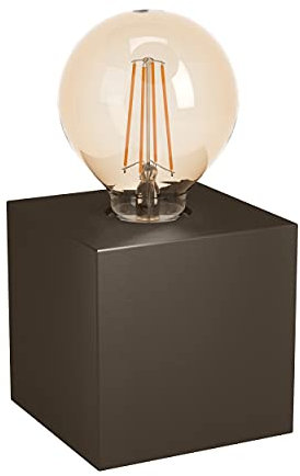 EGLO Tischlampe Prestwick 2, 1 flammige Tischleuchte industrial, Nachttischlampe aus Metall, Wohnzimmerlampe in Dunkel-Bronze, Lampe mit Schalter, E27 Fassung