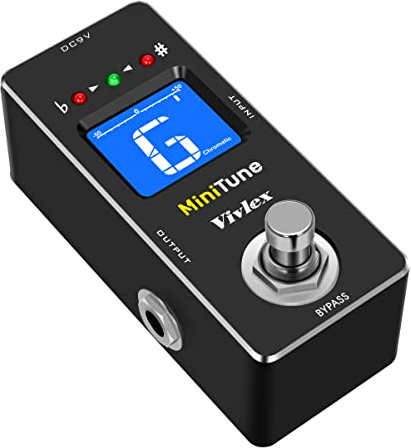 Vivlex Stämningspedal med hög precision minipedalstämmare för gitarrbas HD LCD-skärm med True Bypass (LT-901)