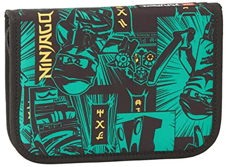 SKANDO BAGS Lego - Jungen Federmäppchen - NINJAGO, Green 2023 - Inkl. Aller nötigen Schreibutensilien - Mit Stundenplanlasche