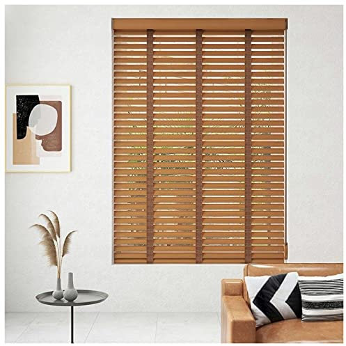 Jalousetten Innen,Holzjalousien 50mm Lamellen,Horizontal Jalousie,Massivholz Jalousette Für Fenster 50/60/80/90/100/110/120cm Rollläden,Wärmedämmung/Sonnenschutz/Sichtschutz,W×H-40x130cm/15.7x51in