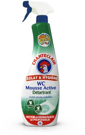 Chanteclair - Spray WC, Mousse Active Détartrant, Nettoie et Désincruste en Profondeur, Parfait pour un Usage Intérieur et Extérieur - 625 ml