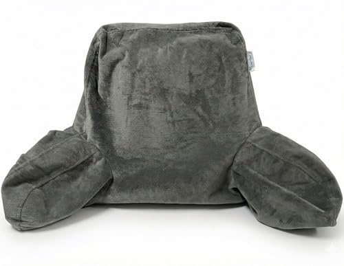ComfortSpa Lesekissen-Ersatzbezug für 48,3 cm Rückenlehnenkissen, Polyester-Velours, maschinenwaschbar und trocknergeeignet, Grau