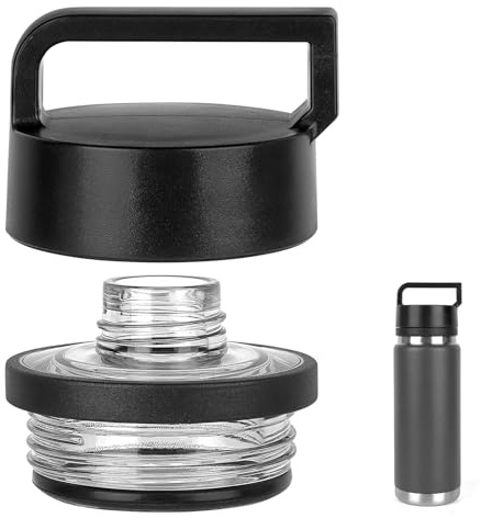 Linkidea Confezione da 2 coperchi per Bottiglie d'Acqua con Manico compatibili con Bottiglie Yeti Rambler da 510,3 g/737,1 g/1020,6 g/1,304 g/1,814 g, Tappo di Ricambio per Bottiglia d'Acqua (1)