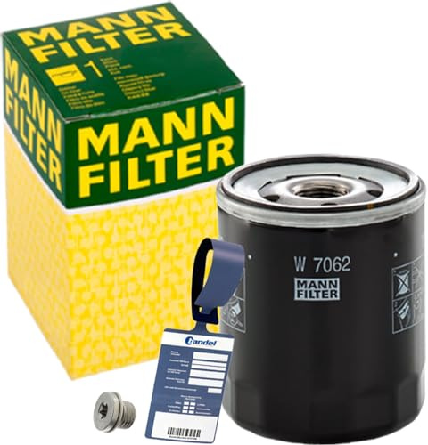Mann Filter Öl-Filter Ölwechselset | W7062+100496+MN1801 passend für Polo 5 6R Ibiza 4 1.4 Tdi