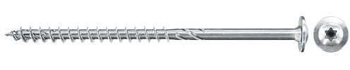 fischer PowerFast II Spanplattenschraube 5,0 x 120, Tellerkopf mit Innenstern TX25, Teilgewinde, Schraube für Holzverarbeitung, reduziert Einschraubwiderstand & Einschraubzeit, gvz, 100 Stück