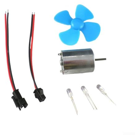 Generator-Kit für Windkraftanlage, Dynamo-Generator, DC 0–20 V, Gerador Energia, 3 Dioden, 1, 1 Generator und 1 vierblättriges Paddel, Windkraft-Lehrwerkzeug