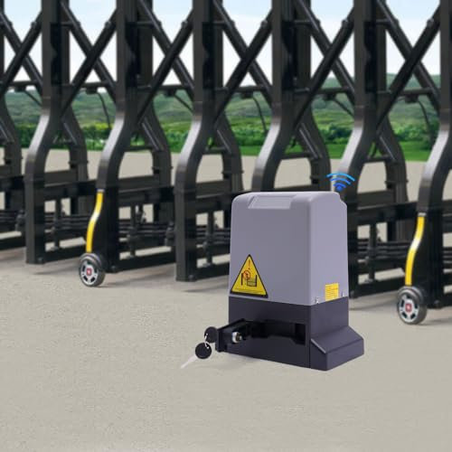Schiebetorantrieb Toröffner Komplett Set 750W Fernbedienung Schiebetor Hoftorantrieb für Hoftür Villentor 1400 U/min Torantrieb Tor Motor mit 6 * 1m Zahnstange bis 1600KG