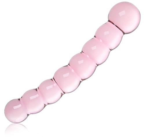 Plug Anale in Vetro con 8 Perle, Dildo in Vetro, Doppio Dildo, Perle di Cristallo, Giocattoli Anali, Stimolazione del Punto G, Sex Toys per Uomini e Donne