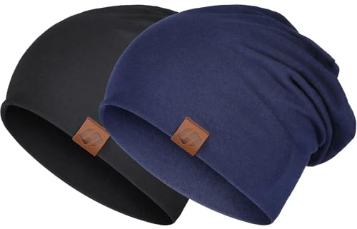 GXCROR Mütze Damen Herren,Beanie Herren Damen Slouch Beanie Mütze, Baumwolle Weich Dünne Mütze, Leichte Atmungsaktiv Longbeanie, Chemo Mütze für Alle Jahreszeiten