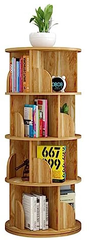 YTGHBIML Bücherturm Freistehend Um 360° drehbares Bücherregal aus Holz, stehendes Bücherregal, Eck-Bücherregal, platzsparender Kinder-Bilderbuch-Bücherregal-Organizer perfekte Darstellung