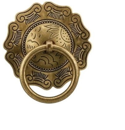 SynapSYA TüRklopfer Dekorativer Messingring for Vordertür, Torklopfer, Türklopfer, Holztür-Zugring(Ring Dia 6cm)