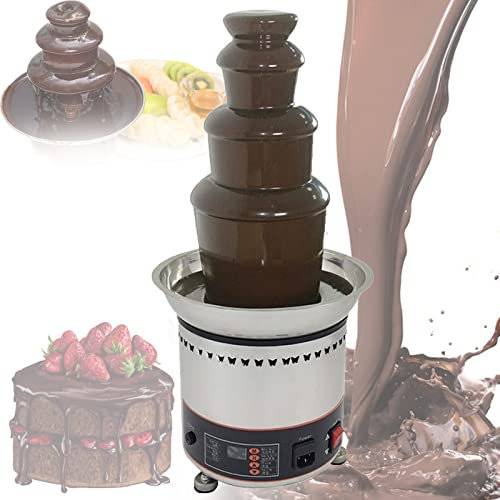 PUFAHAU Fontaine à Chocolat électrique Machine à Fondre Le Chocolat 4/5/6/7 Niveaux Acier Inoxydable 304 Fraises, Cerises, guimauves, Biscuits, pâtisserie, hôtel, Maison, restaur