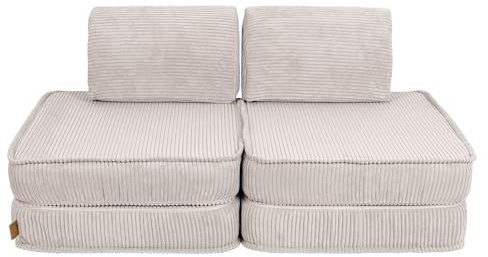 MEOWBABY Sofa für Kinderzimmer - Spielsofa für Kinder, Kindersofa, Cord, Ecru