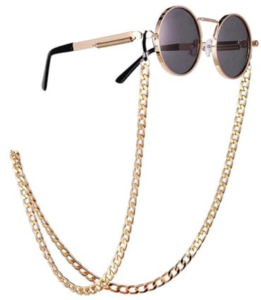 LIFKOME Gold Brillenkette Sonnenbrillen Kette Gold Brillenhalterband Hip-hop-stil Für Männer Rutschfester Brillenhalter Zum Aufhängen Am Hals Oder Arm