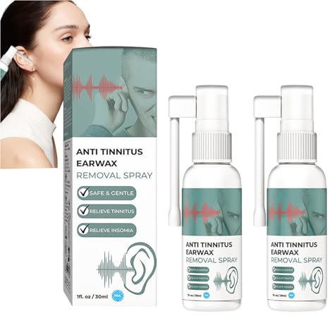 Hearing Restoration Spray, Ear Wax Removal Drops, Ear Wax Cleaner, Earwax Cleaning Spray, Tinnitus Spray for Ear, Ear Cleaner Earwax Removal, Natural Tinnitus Relief Spray (2pcs)