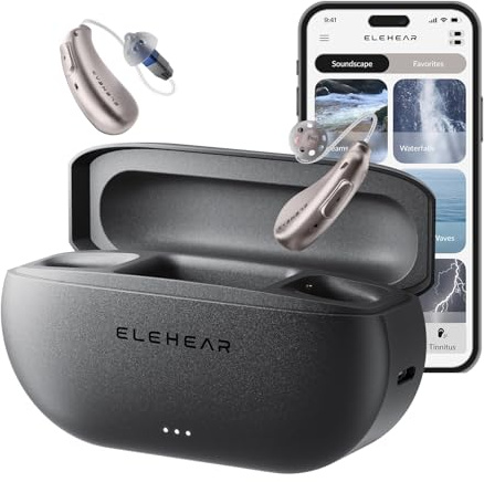 ELEHEAR-Beyond Hearing Aids, Rechargeable Bluetooth OTC Hearing Aids for Seniors with AI Noise Cancellation, Superior Sound Quality Smart, Bluetooth Enabled & App Control, Champagne Gold