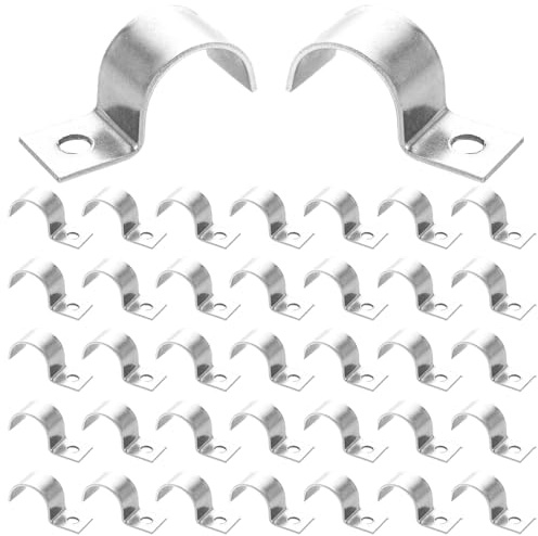 Oungy 40 Stück Befestigungsschelle Edelstahl, 25mm Kabelschellen zum Schrauben, Einzelloch Rohrhalterung, Rohrklemme, Rohrbefestigung, Kabelschellen Metall für Kabelschellene Rohre, Wasserleitungen