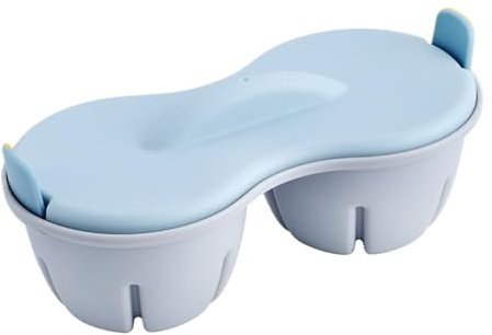 Cuociuova in camicia a 2 cavità, riutilizzabile, per cuocere le uova in camicia, per cuocere le uova in camicia, per cuocere 2 uova, strumento rapido per cuocere le uova in camicia con coperchio per