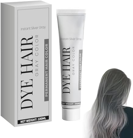 Hair Cream Silbergrau Temporäre Haartönung, 100 Ml Silbergraue Naturhaarfärbecreme Grauhaarfärbecreme Graue Haarfarbe Creme Temporäres Haarwachs,Grau Haar Wachs Für Party Cosplay Halloween Weihnachten