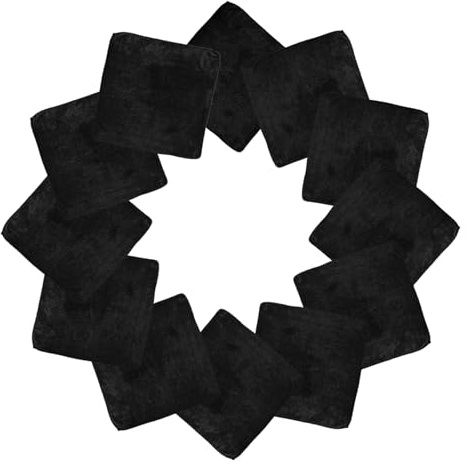 Mobestech 12piezas Toallas De Reutilizables para Limpieza De Coches Paquete De Absorbentes y Lavables Color Negro