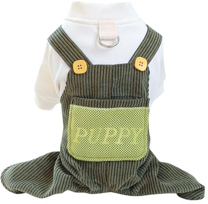 Fycakly Shirts für Hunde Haustier-Hunde- Katzenkleidung, Cord-Boxershorts, niedliche Overalls (A, S)