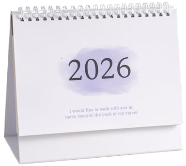 Mppchhn Calendario da tavolo 2026, calendario da tavolo 2025-2026, in carta spessa, mensile, per casa, ufficio, scuola, dormitorio, appartamento, insegnanti, studenti, capodanno, Natale