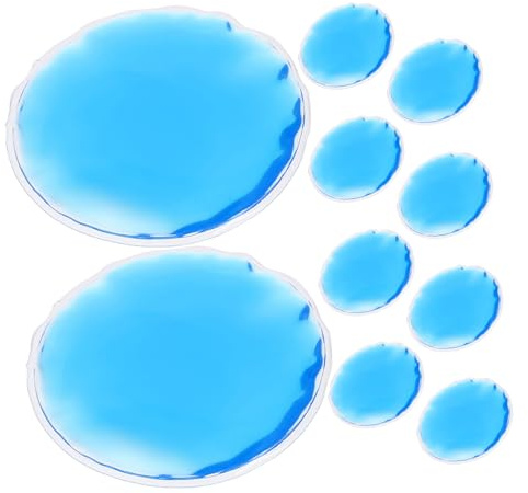 TOPBATHY 10 Stück Runde PVC Kühl Warmkompresse für Augen Wiederverwendbare Gel augenpads gegen Augenringe und Schwellungen Sanfte Kälte Wärmetherapie für Entspannung und Schmerzlinderung
