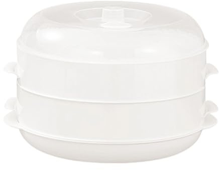 Uonguon Pentola a vapore per forno a microonde, multifunzionale, impilabile, con coperchio, ciotola per riscaldamento a microonde, per pranzo, pasto, verdure, appartamento, riscaldamento, cucina, sala
