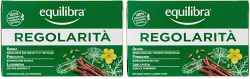 equilibra Integratori Alimentari Tisane, Tisana Regolarità, 100% Ingredienti Funzionali per Regolarità del Transito Intestinale, con Senna, Finocchio, Liquirizia, Materiali 100% Riciclabili, 15 Filtri